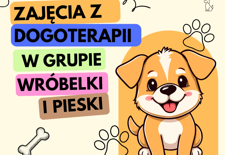 Zajęcia z dogoterapii w grupie Wróbelki i Pieski